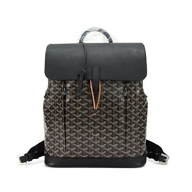 Goyard Black Goyardine Canvas and Clamecy Cowhide Alpin MM Backpack Silver Hardware