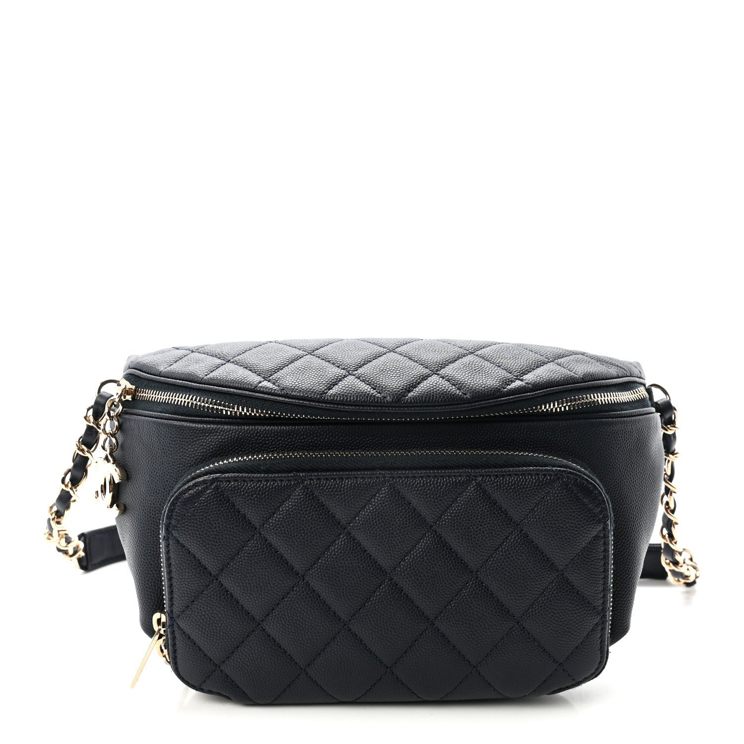 Chanel Caviar Quilted Business Affinity Waist Belt Bag Navy