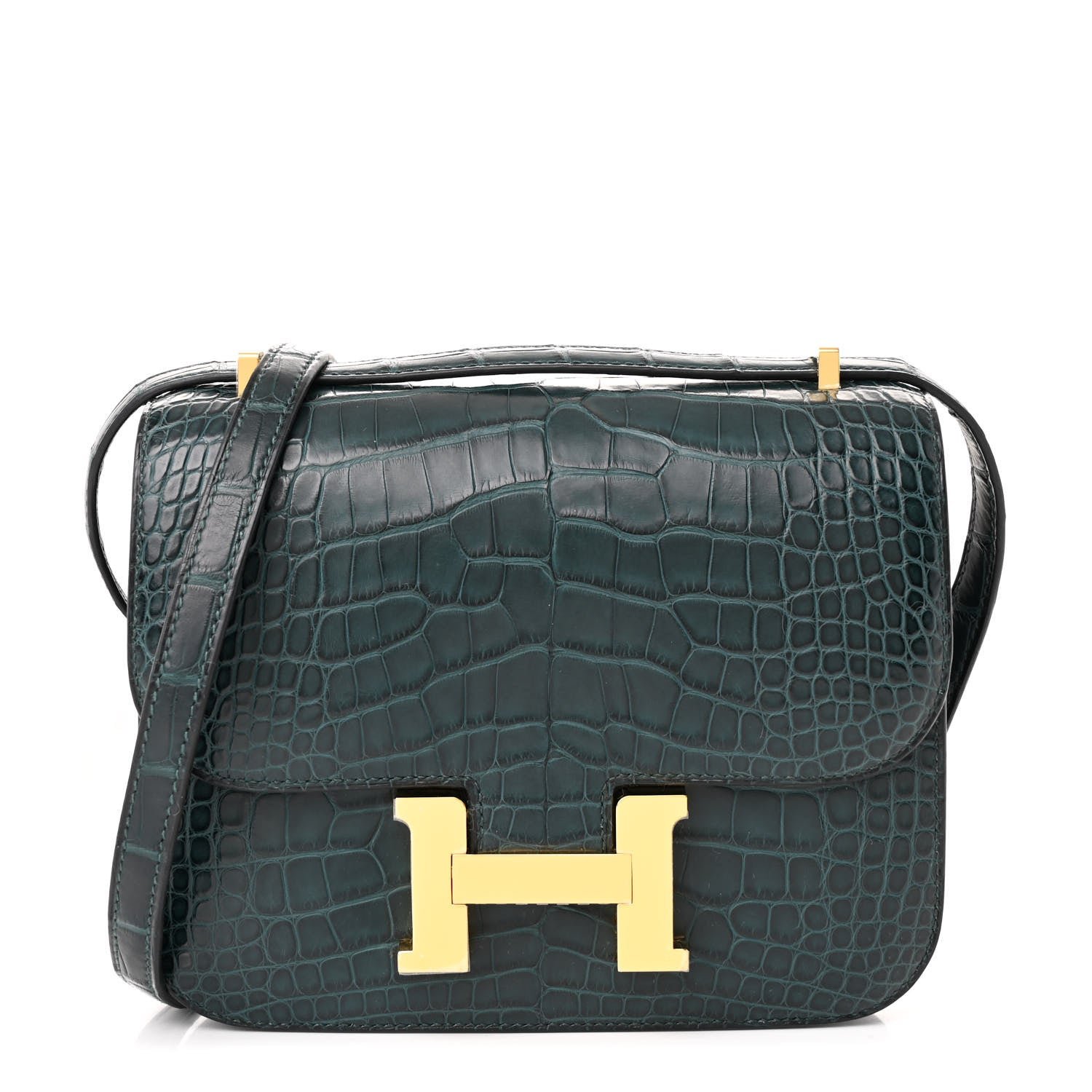 Hermes Matte Alligator Constance 18 Vert Cypress