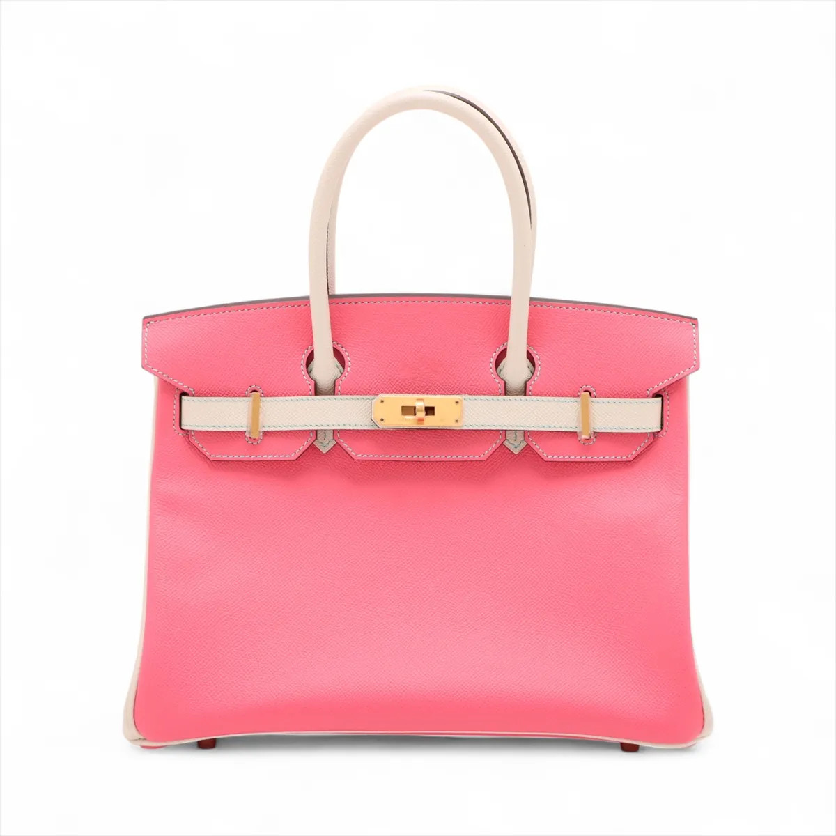 Hermès Birkin 30 Le Tournay Veau Epsom RoseAzalee × Craie matte gold hardware A: