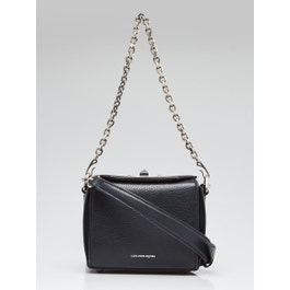 Alexander McQueen Alexander McQueen Dark Grey Grained Goatskin Leather 19 Box Crossbody Bag
