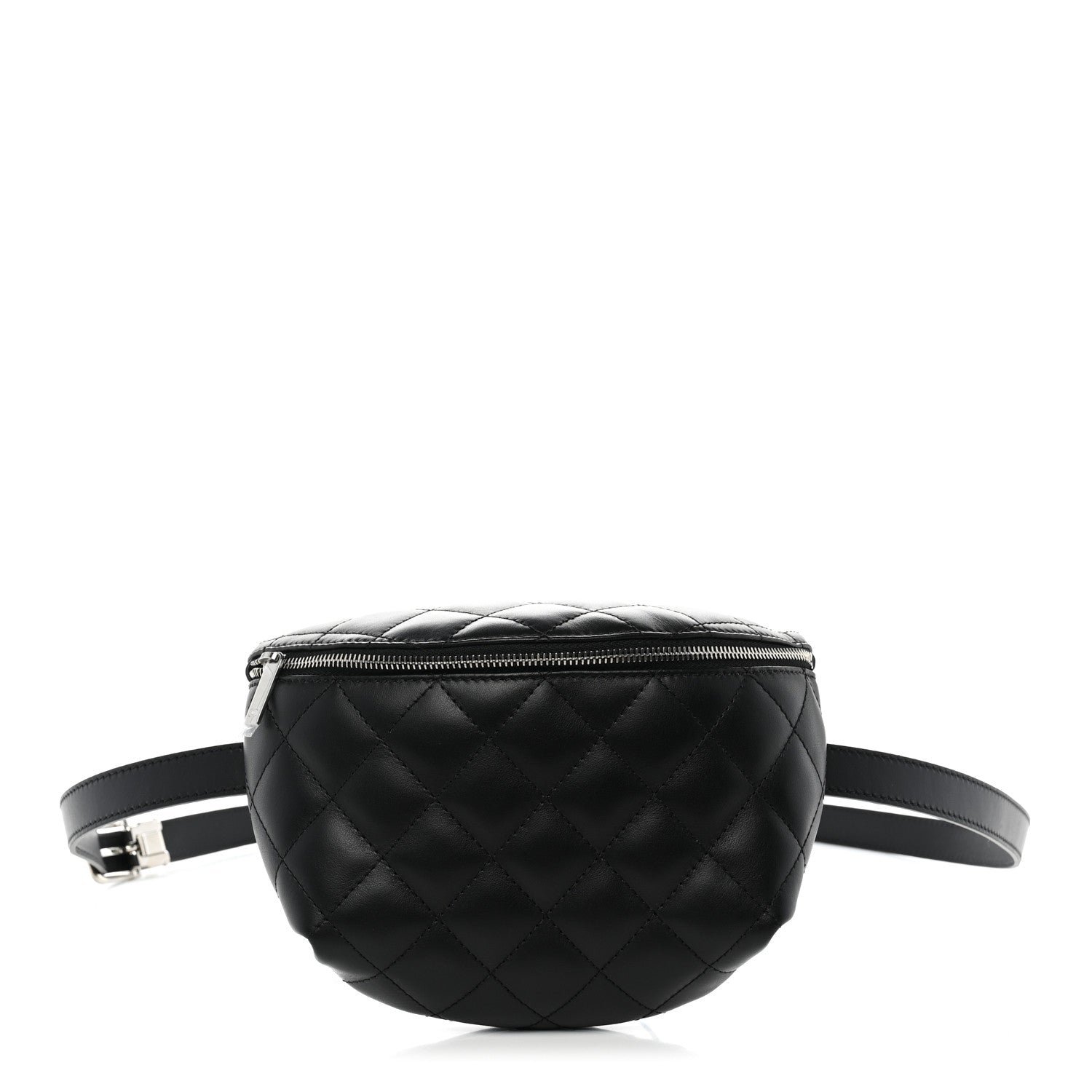 Chanel Calfskin Quilted Uniform Waist Belt Bag Black