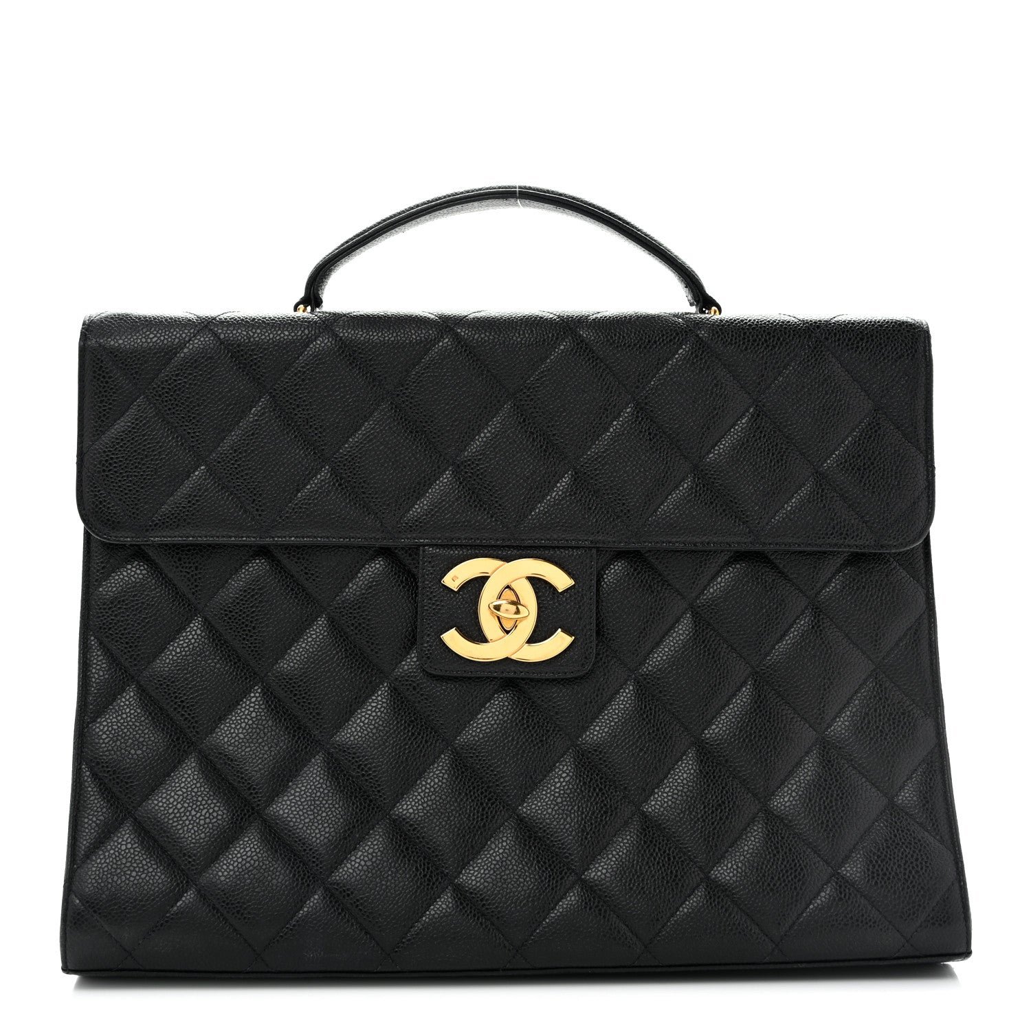 Chanel Caviar Quilted Briefcase Laptop Bag Black