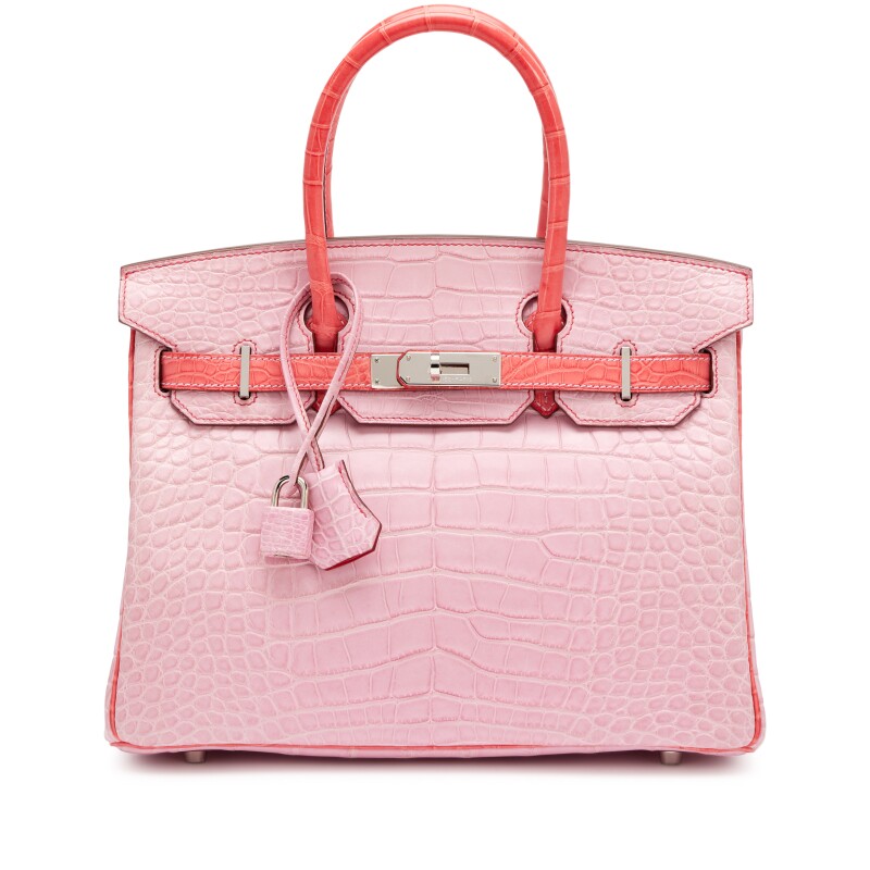 5P Bubblegum Pink and Bougainvillea Matte Alligator HSS Birkin 30 Palladium Hardware, 2011