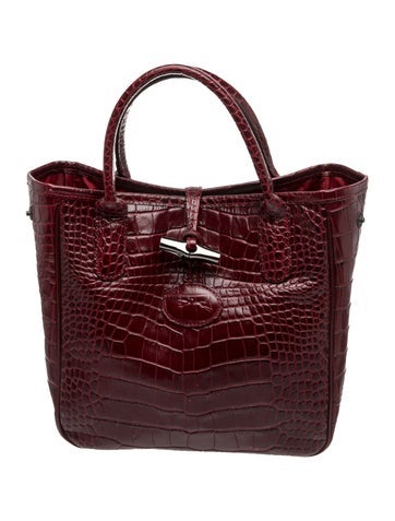 Embossed Leather Top Handle Bag
