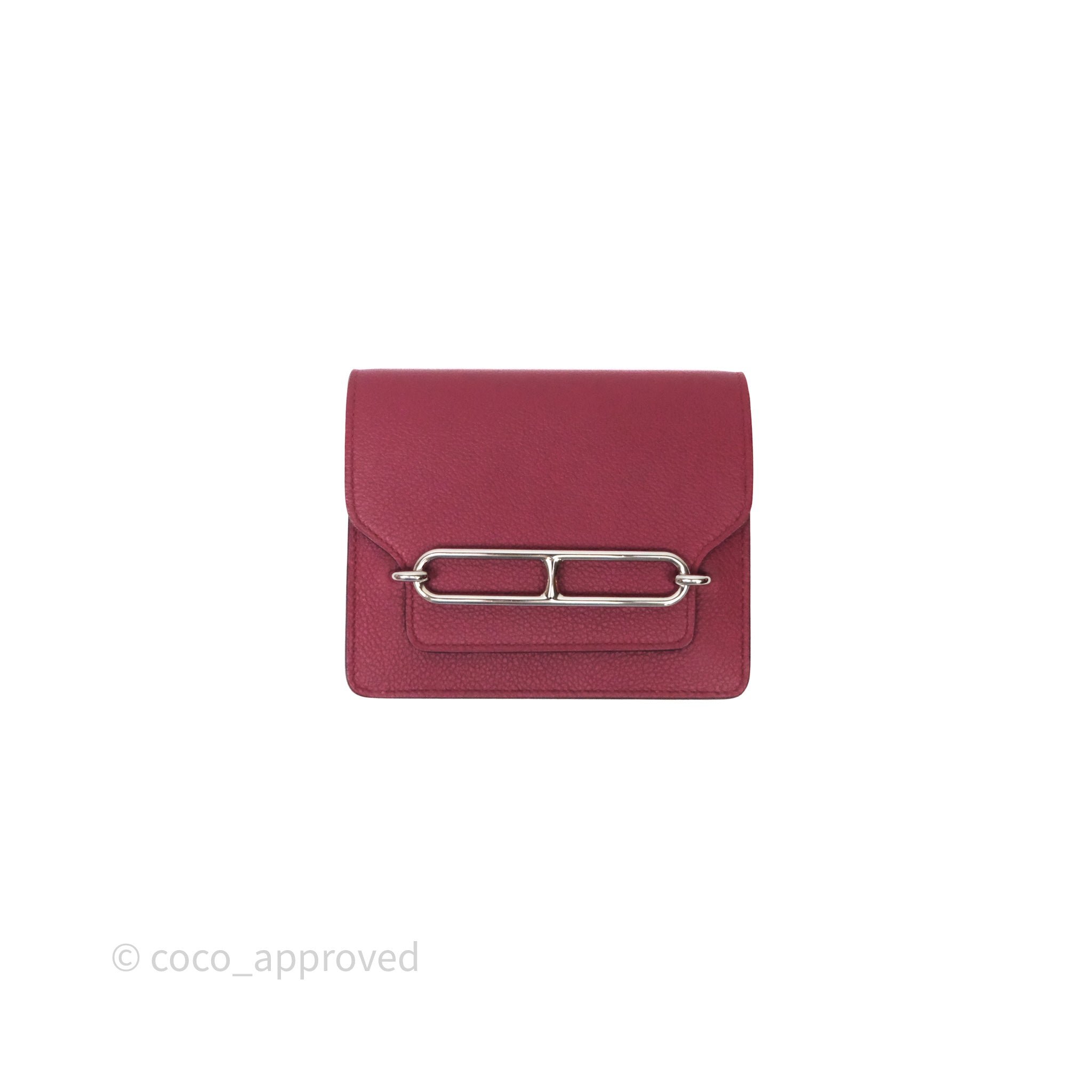 Hermes Hermès Roulis Slim Wallet Rouge H 55 Evercolor Palladium Hardware