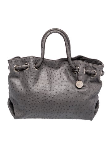 Ostrich Top Handle Bag