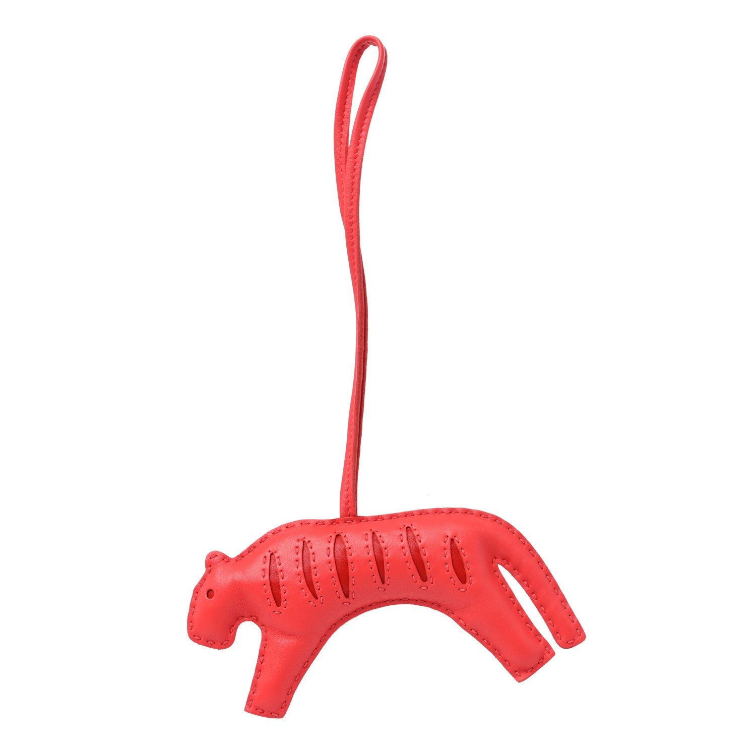 Hermes Milo Lambskin Rooroo Bag Charm Rose Texas Rouge Indien