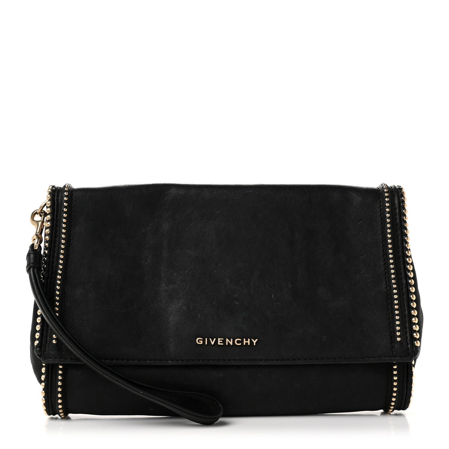 Givenchy Sugar Goatskin Studded Pandora Wristlet Black