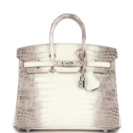 Hermes Hermes Birkin 25 Himalaya Niloticus Crocodile Diamond Encrusted Palladium Hardware