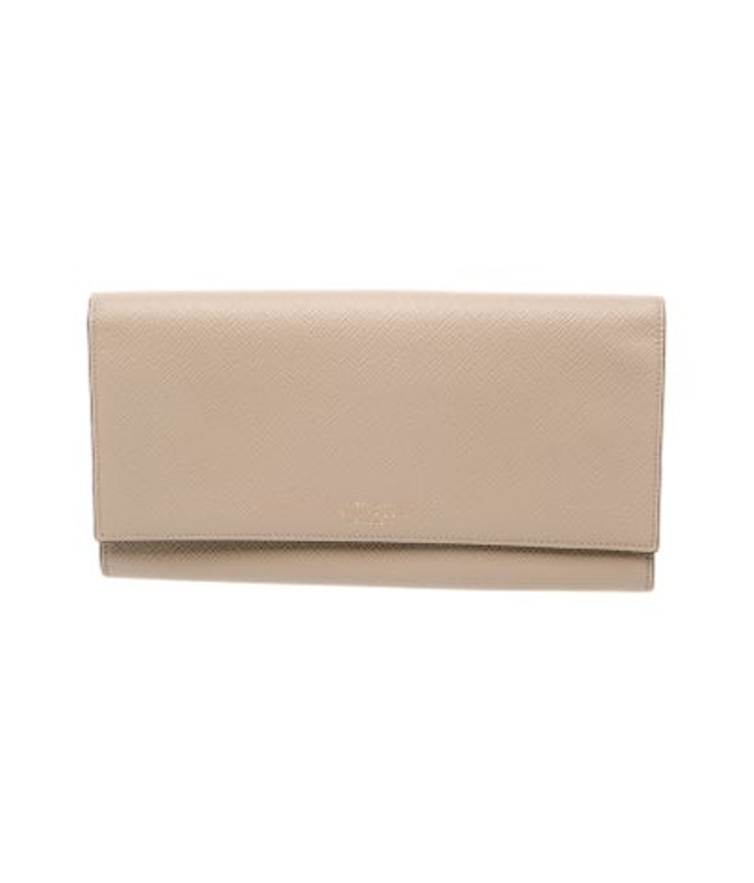 Smythson Saffiano Leather Clutch