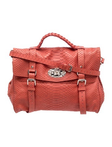 Mulberry Embossed Leather Top Handle Bag