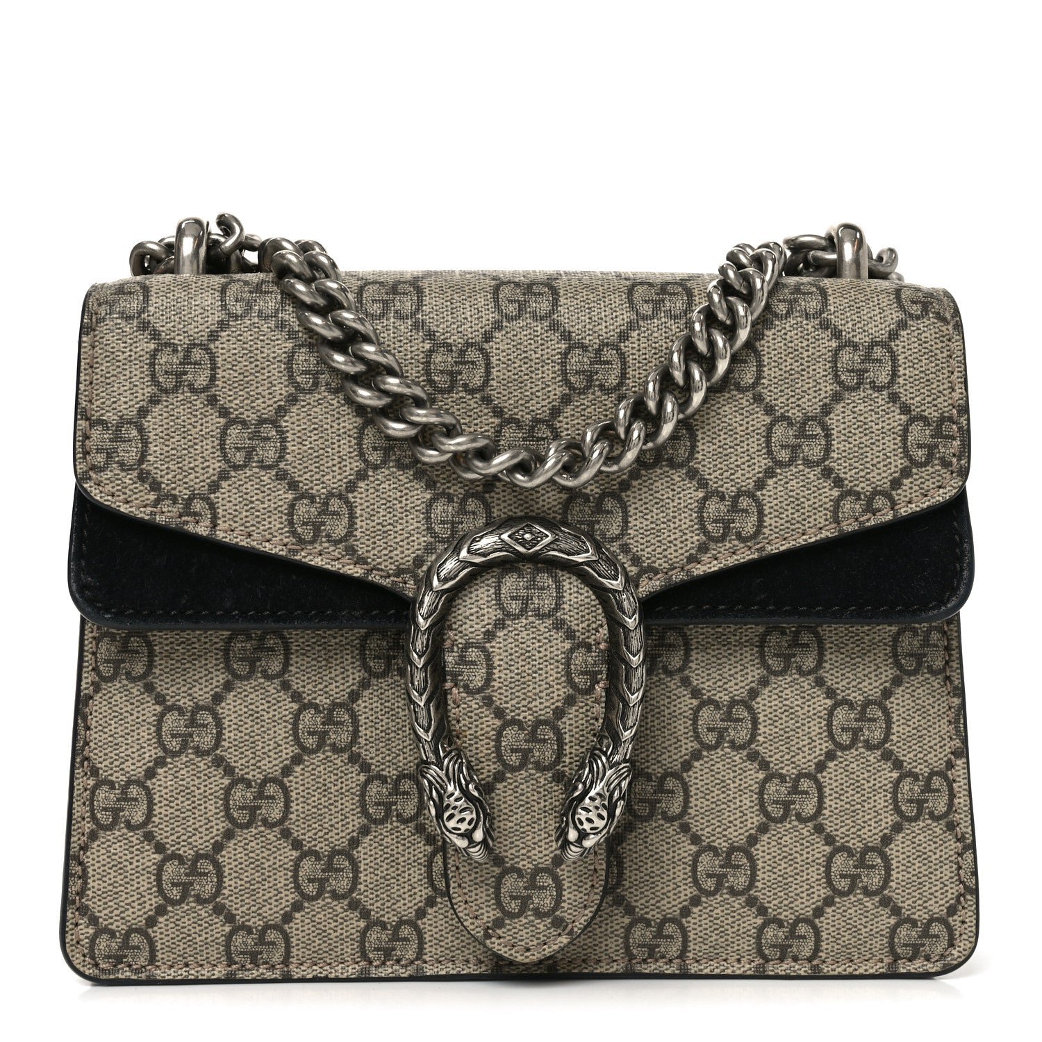 Gucci GG Supreme Monogram Mini Dionysus Shoulder Bag Black