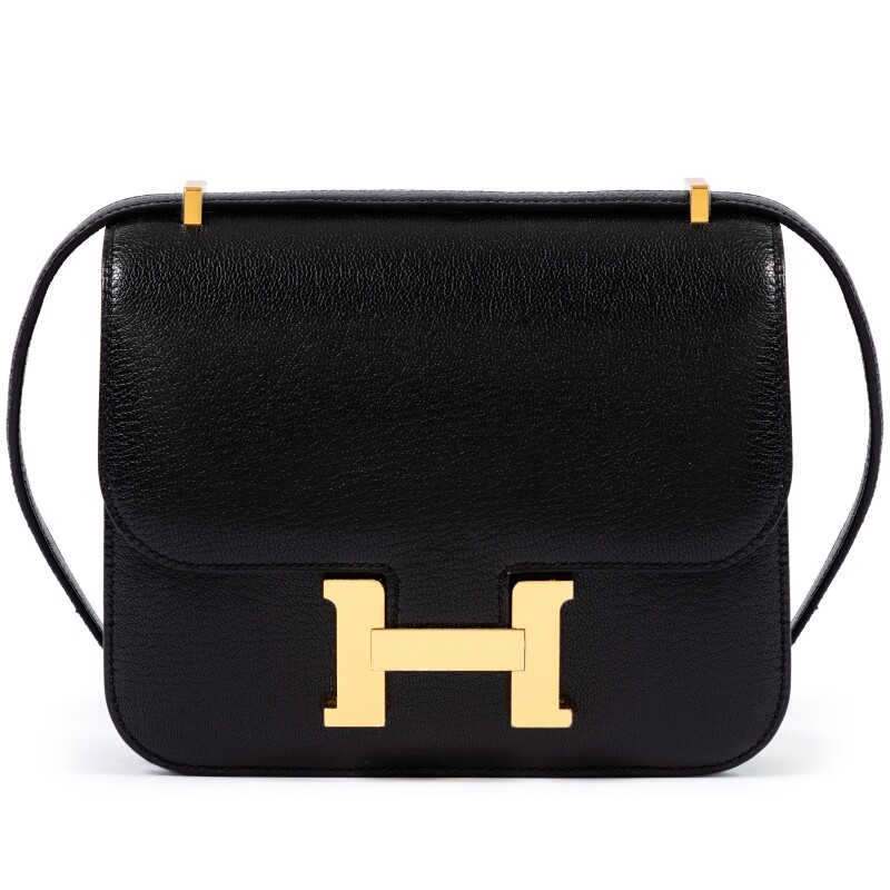 Black Chèvre Mysore Mini Constance 18 Gold Hardware, 2025
