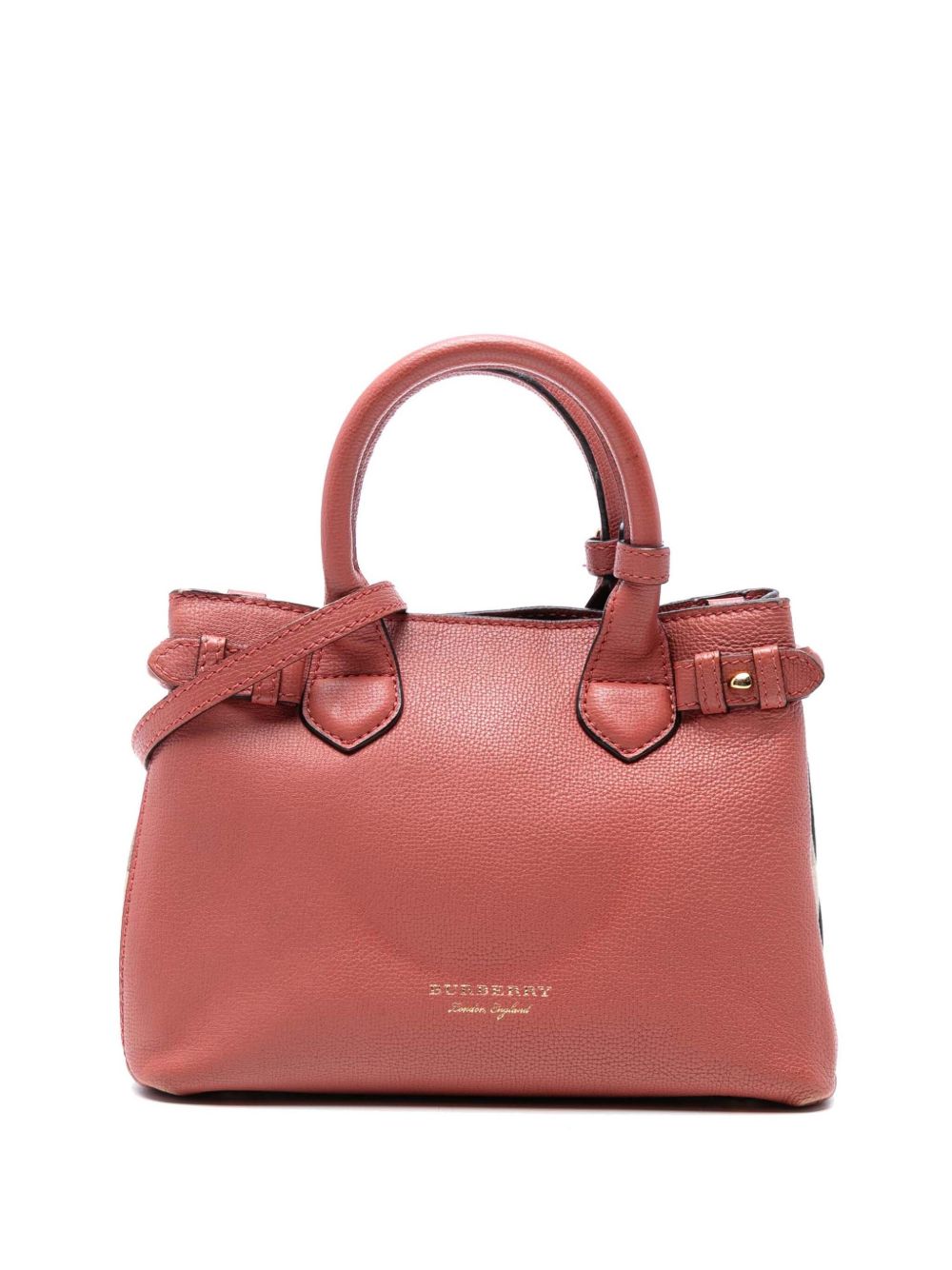 2000-2017 Small Grainy Calfskin and House Check Banner satchel