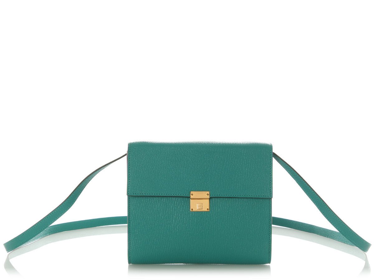 Hermes Hermès Green Chèvre Clic 16 Crossbody