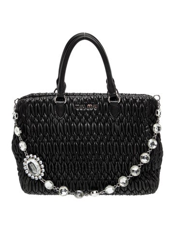 Miu Miu Leather Matelasse Leather Handle Bag