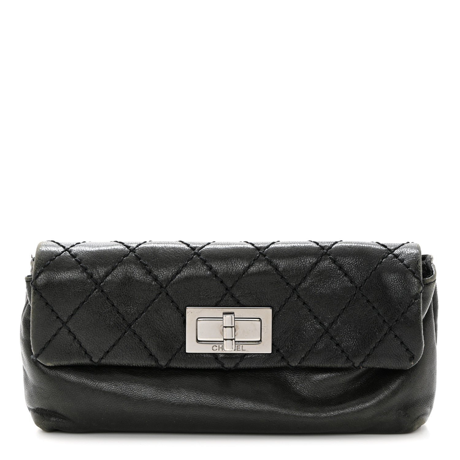 Chanel Lambskin Quilted 2.55 Reissue Pouch Black