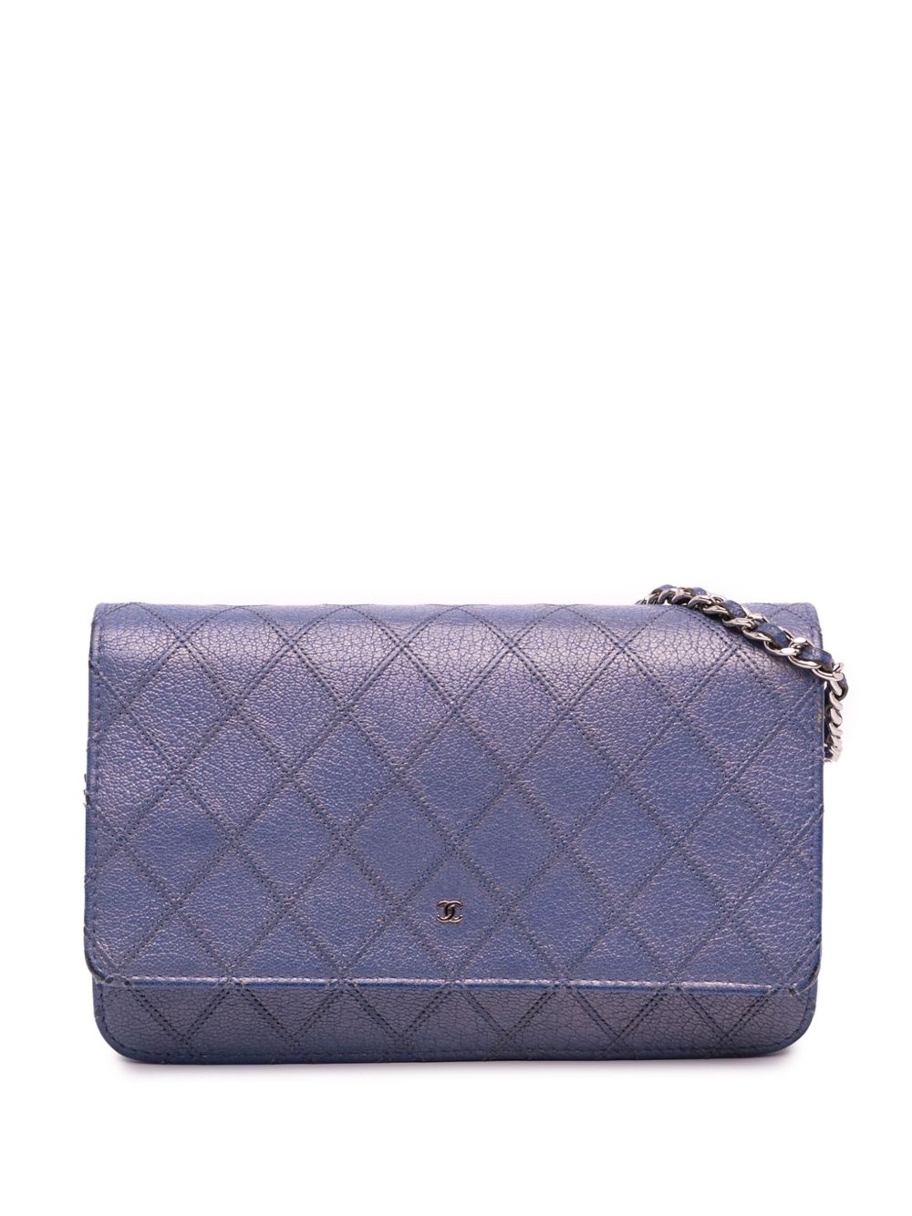 2012-2013 CC Calfskin Double Stitched Wallet on Chain crossbody bag