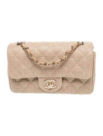 2026 Raffia Mini Rectangular Flap Bag w/Tags