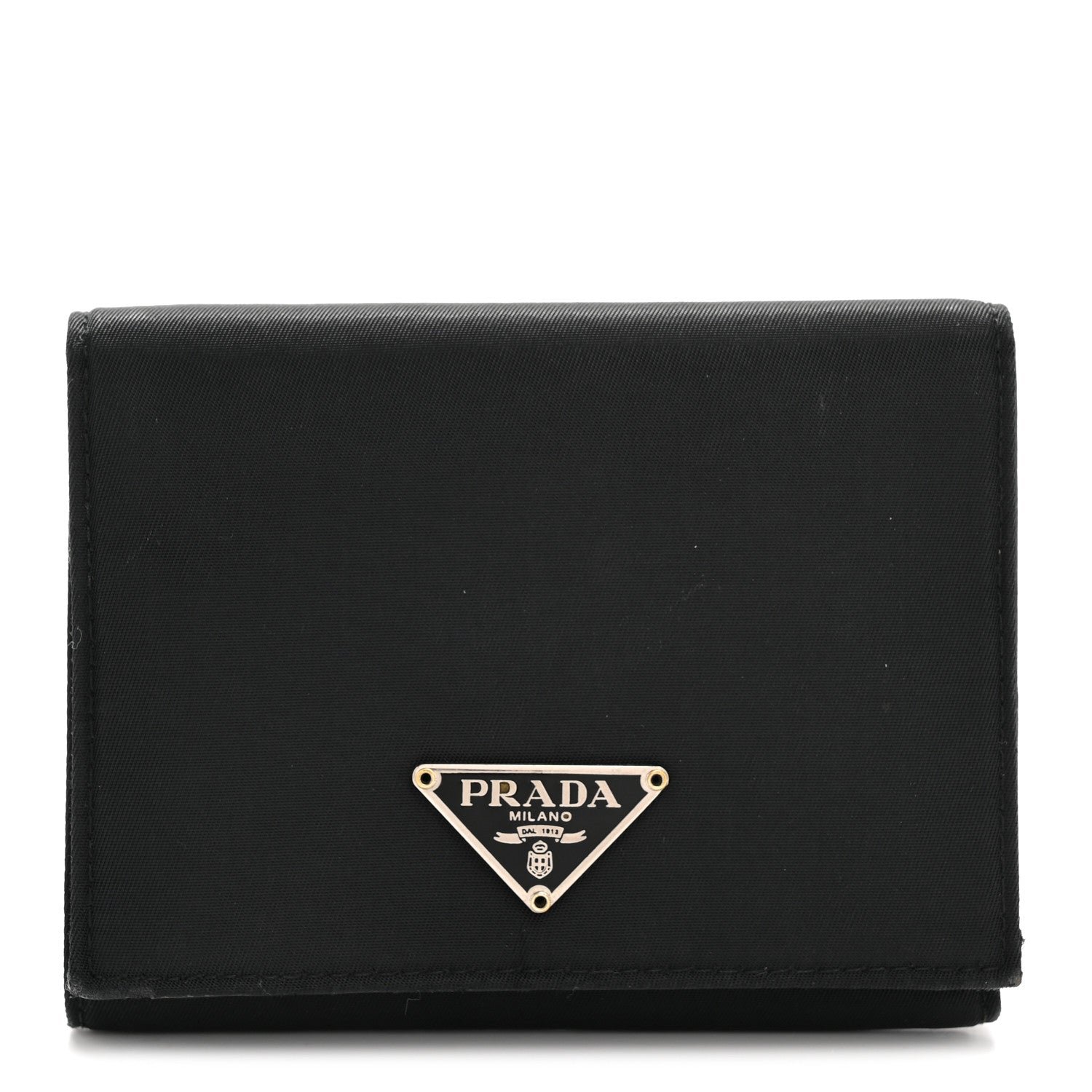 Prada Prada Tessuto Nylon Tri-Fold Compact Wallet  Black