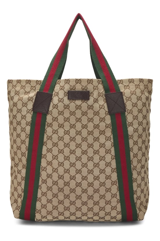 Original GG Canvas Flat Web Tote