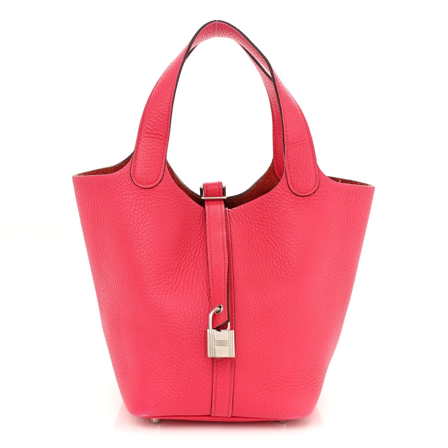 Hermes Taurillon Clemence Picotin Lock 18 PM Rose Shocking