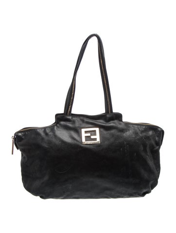 Leather FF Lampo Tote Bag Medium
