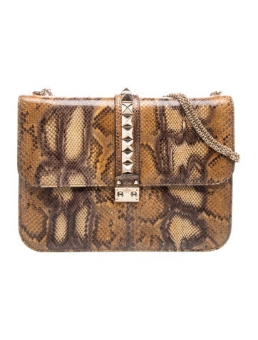 Snakeskin Garavani Glam Lock Medium