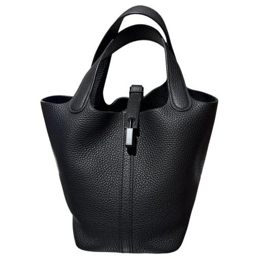 Hermes Picotin 18 Handbag Black Clemence Leather