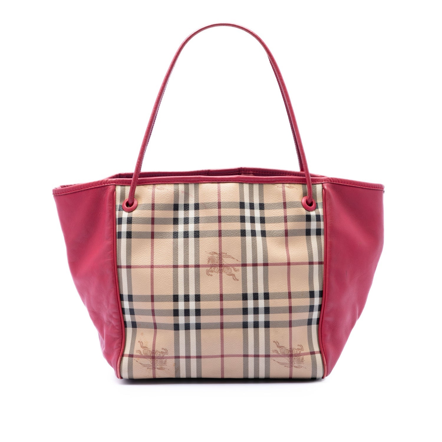 Small Haymarket Check Coated Canvas and Calfskin Canterbury Tote