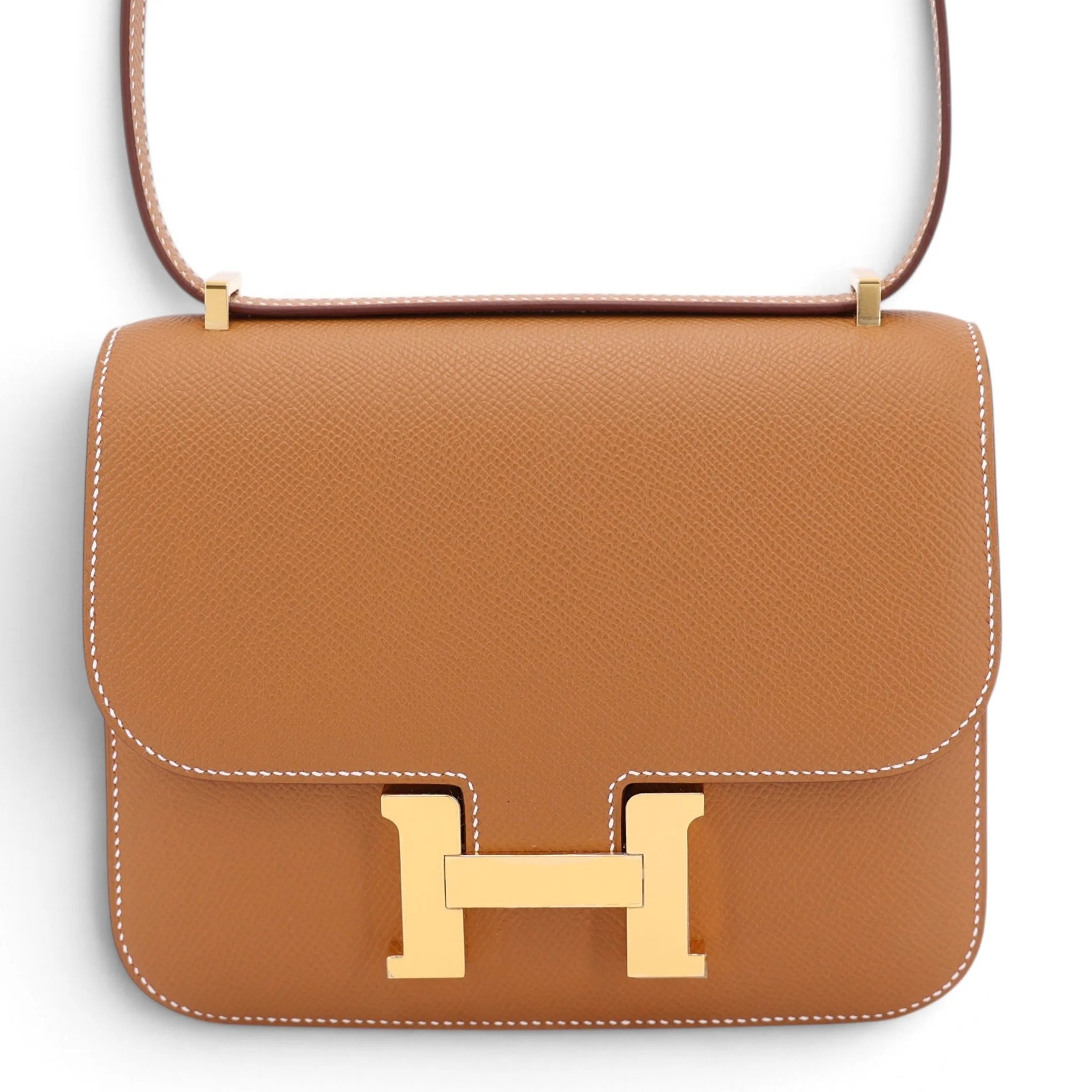 Brand New ( Rank N ) HERMÈS Constance Mini Gold (37) Epsom Gold hardware G (2026)