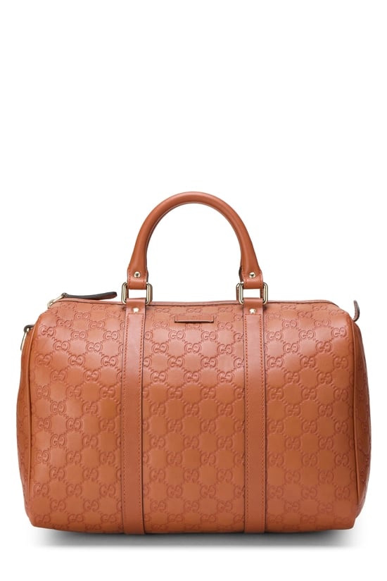 Orange Guccissima Leather Joy Boston Handbag