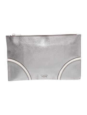 Saffiano Leather Clutch