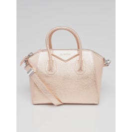 Givenchy Givenchy Metallic Pink Sugar Goatskin Leather Small Antigona Bag