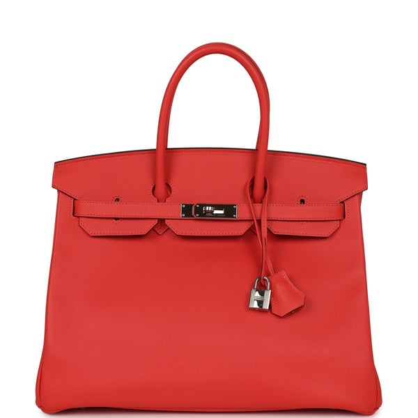 Pre-owned Hermes Birkin 35 Rose Jaipur Epsom Palladium Hardware