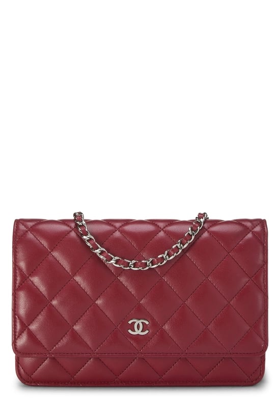 Red Quilted Lambskin Wallet on Chain (WOC)
