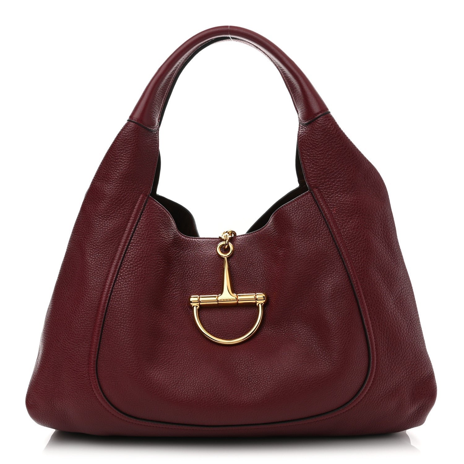 Gucci Grained Calfskin Softbit Maxi Shoulder Bag Rosso Ancora Red
