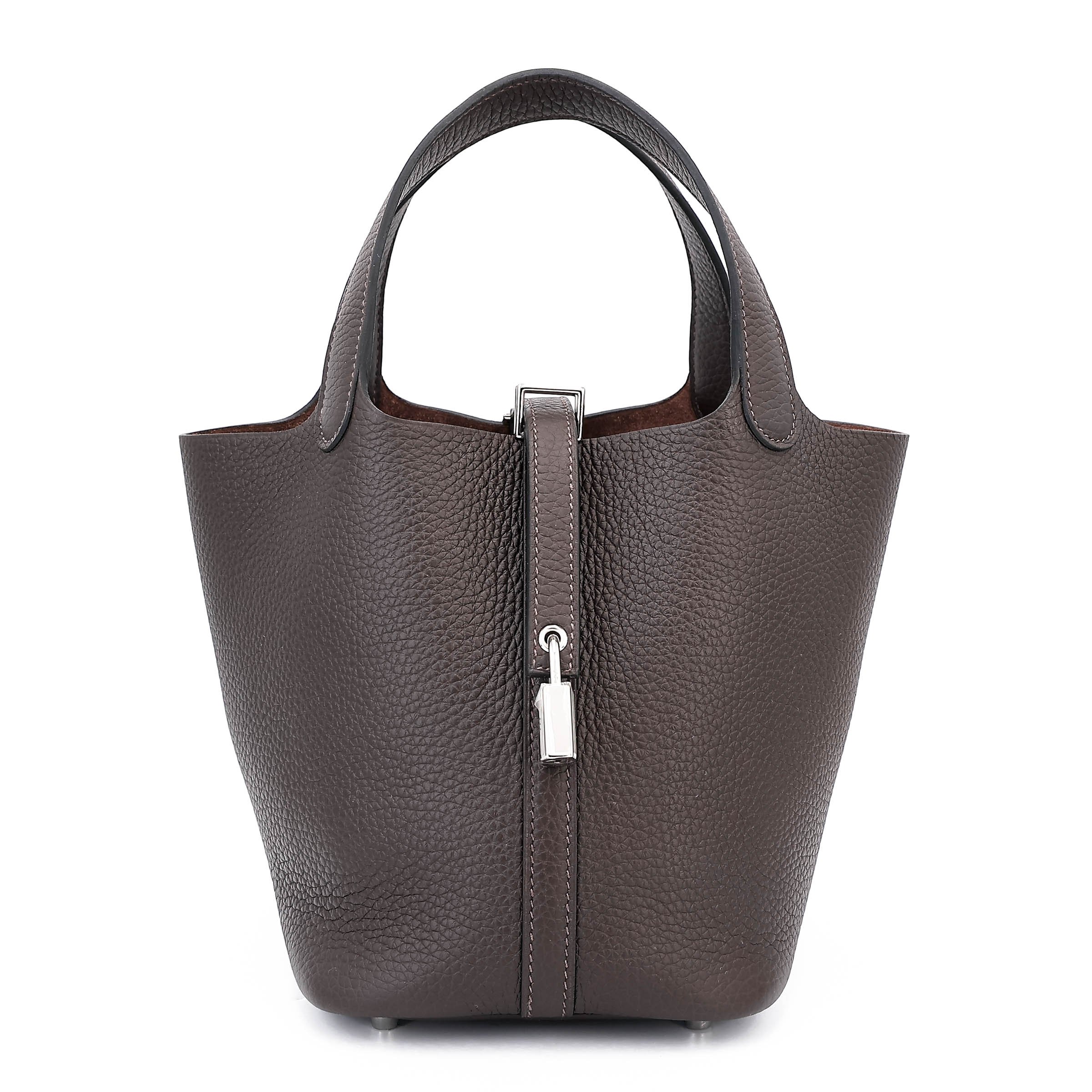 Brand New ( Rank N ) HERMÈS Picotin Lock PM Ebene (46) Clemence Palladium hardware K (2025)