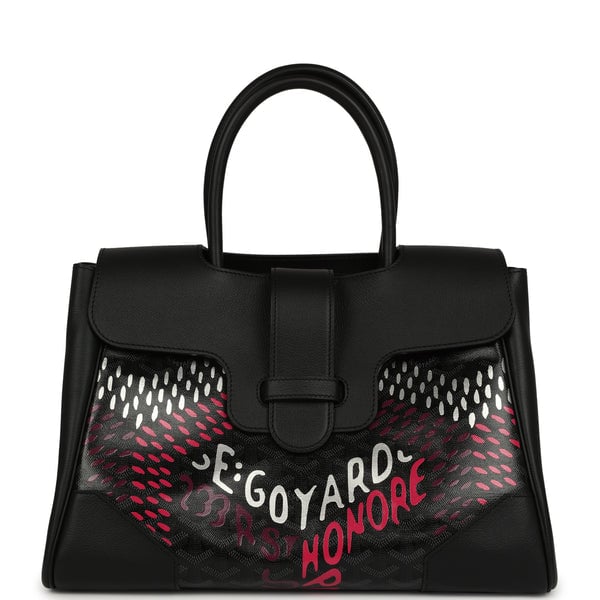 Goyard Goyard Saigon Tote "Charismatic Chevron" Jet Black Multicolored Goyardine Canvas Palladium Hardware