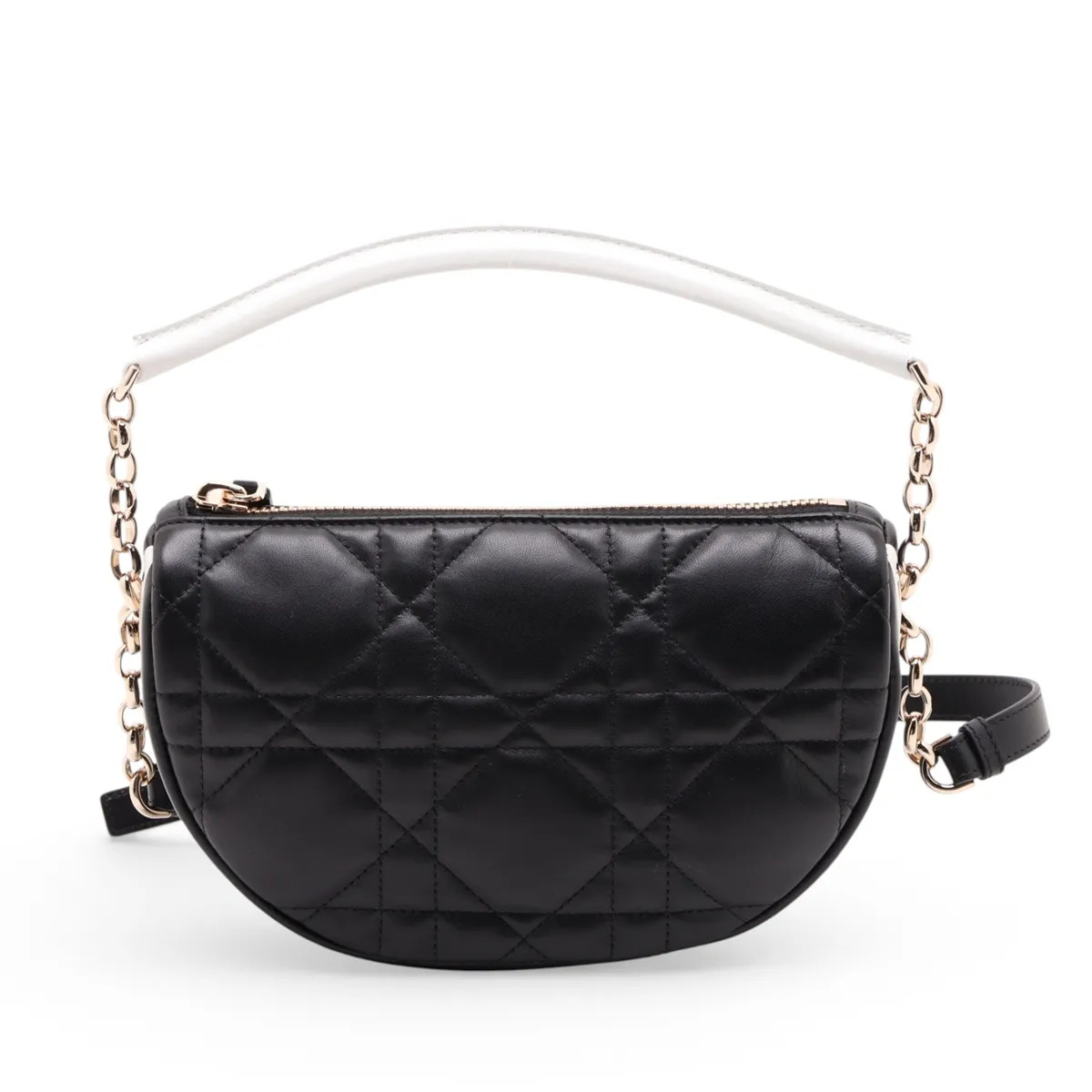 Christian Dior Dior Vaib Leather 2 Way Handbag Black × White