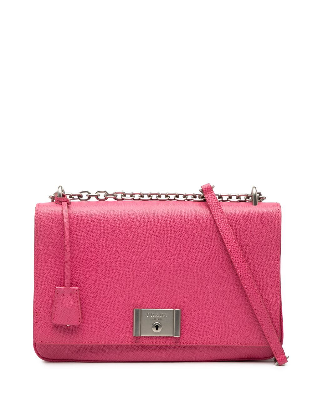 2018-2025 Saffiano Lux Lock Chain Flap crossbody bag