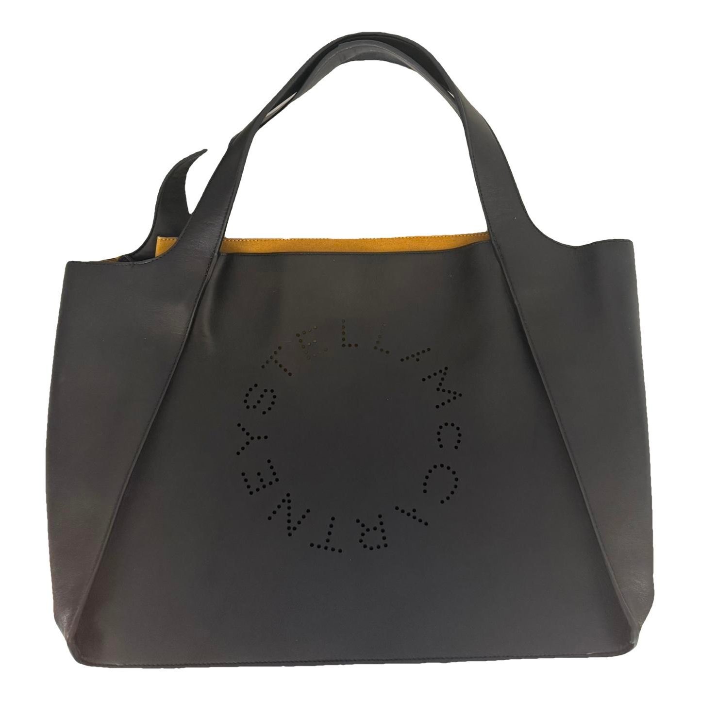 Logo leather tote