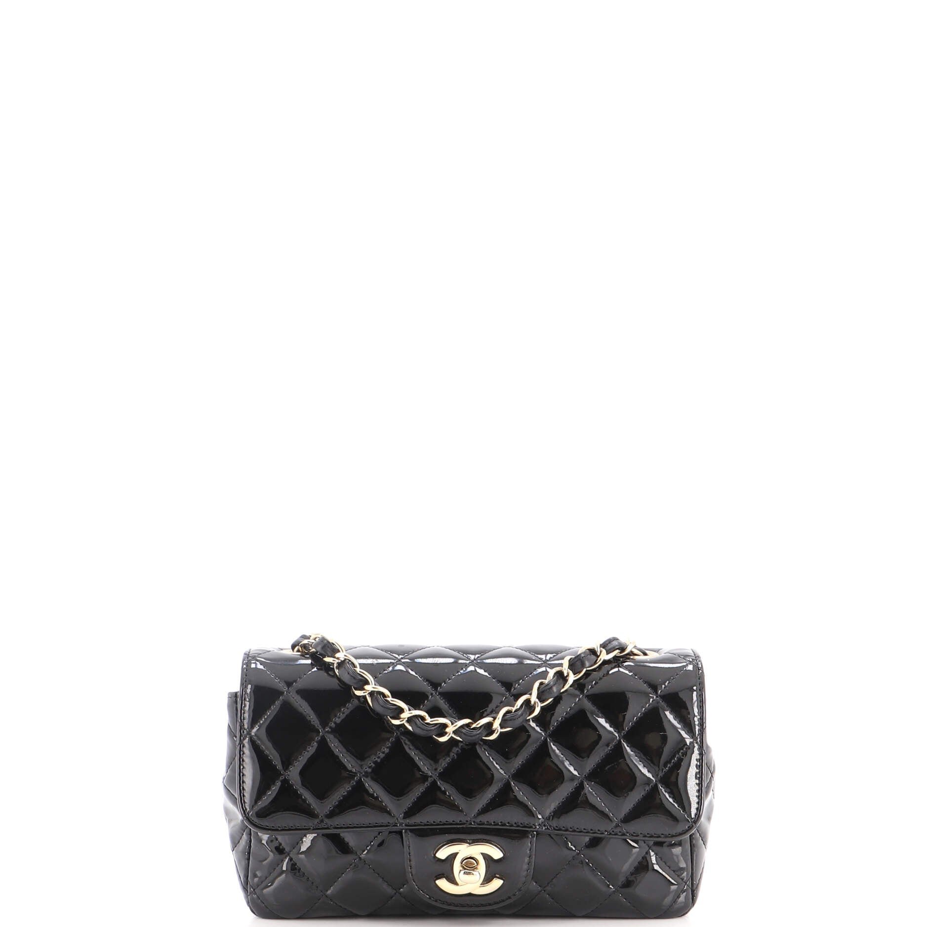 Classic Single Flap Bag Quilted Patent Mini
