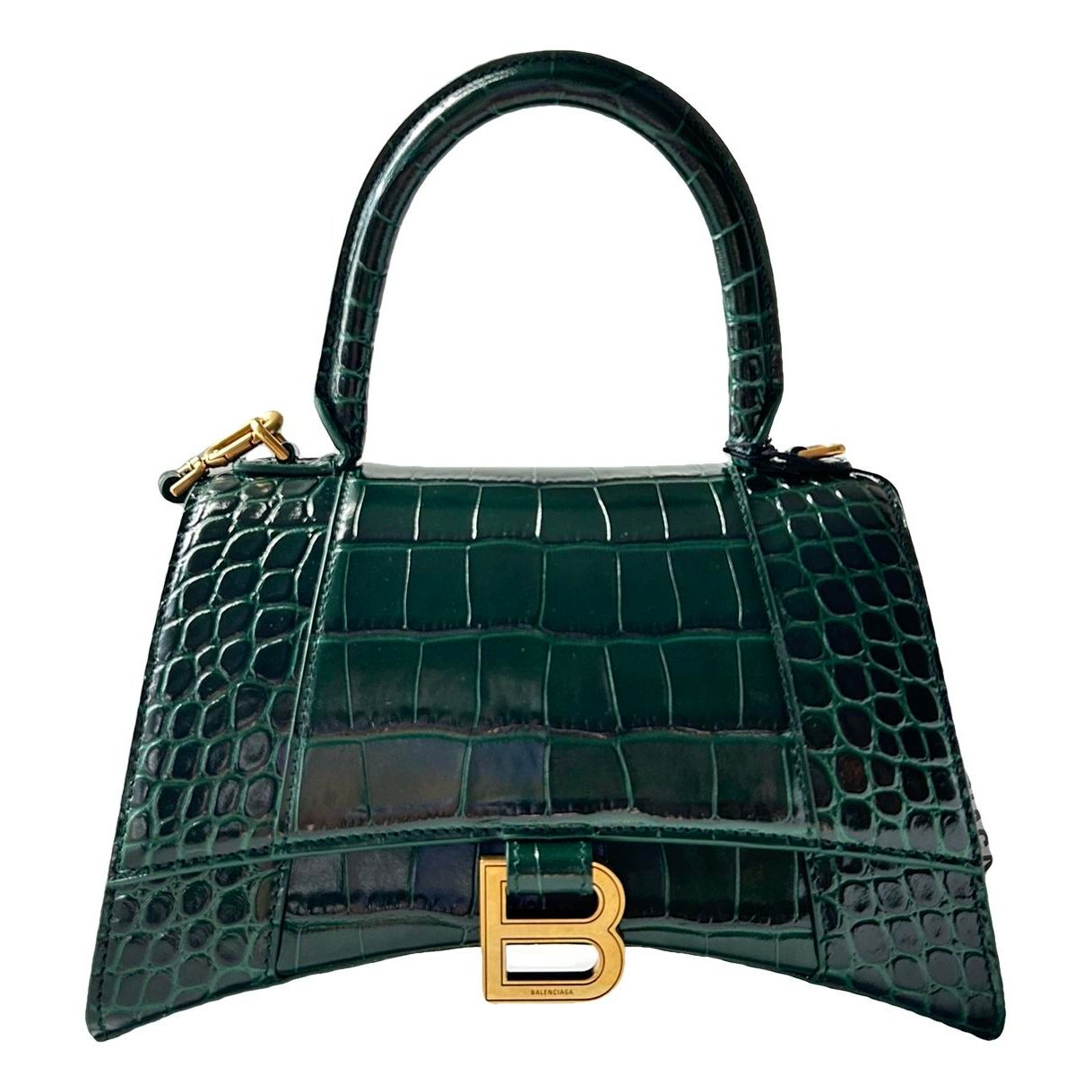 Hourglass leather handbag