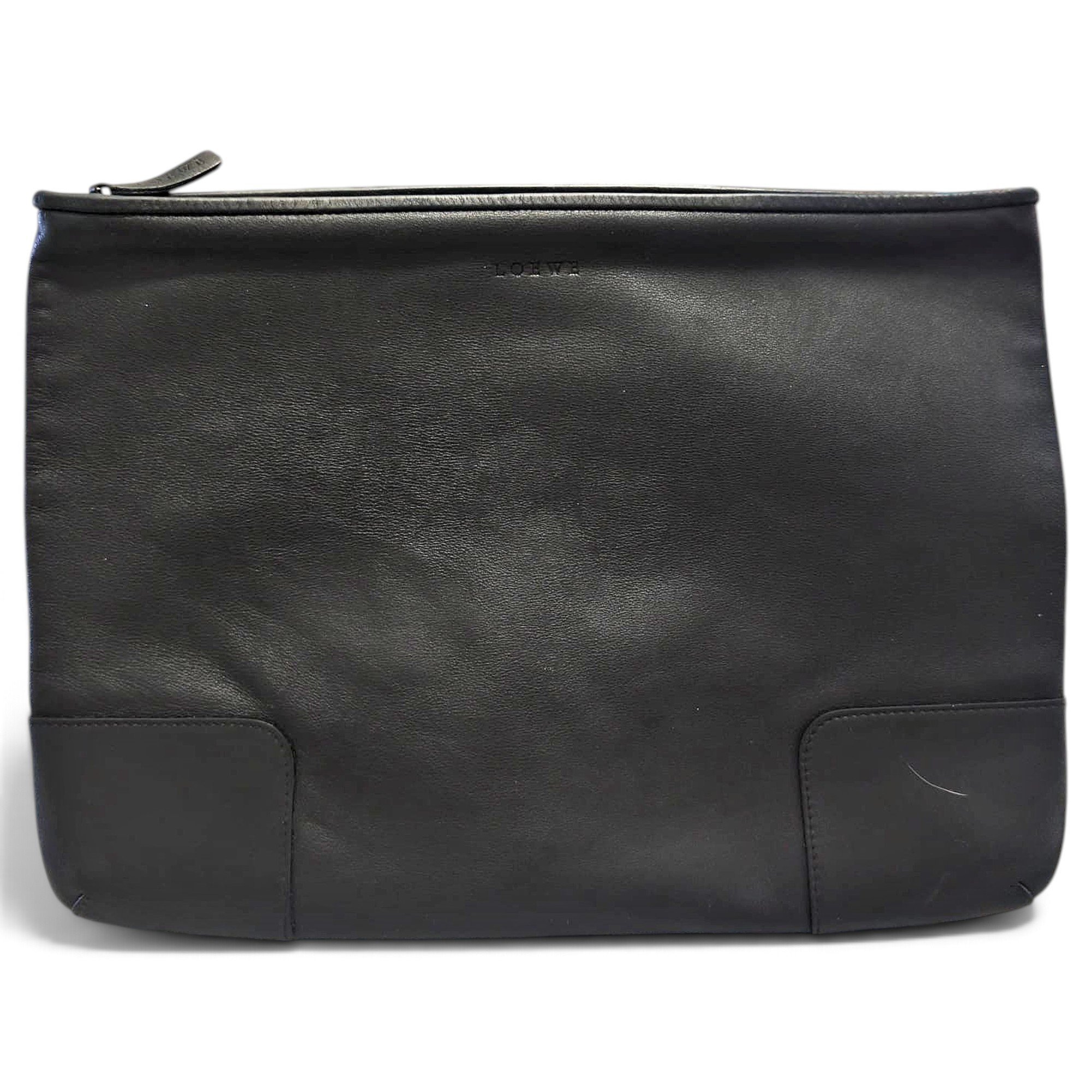 T Pouch leather clutch bag