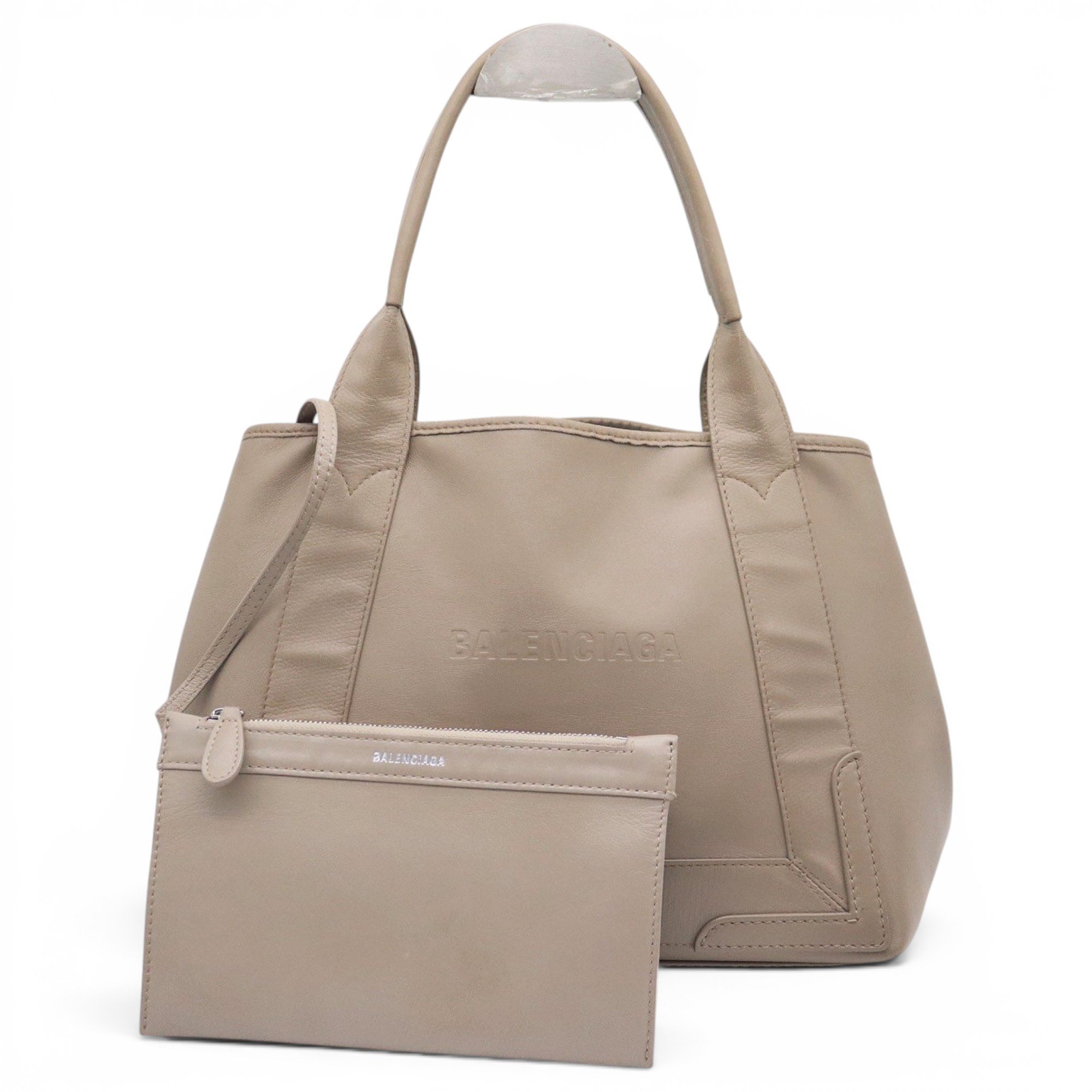 Navy cabas leather tote
