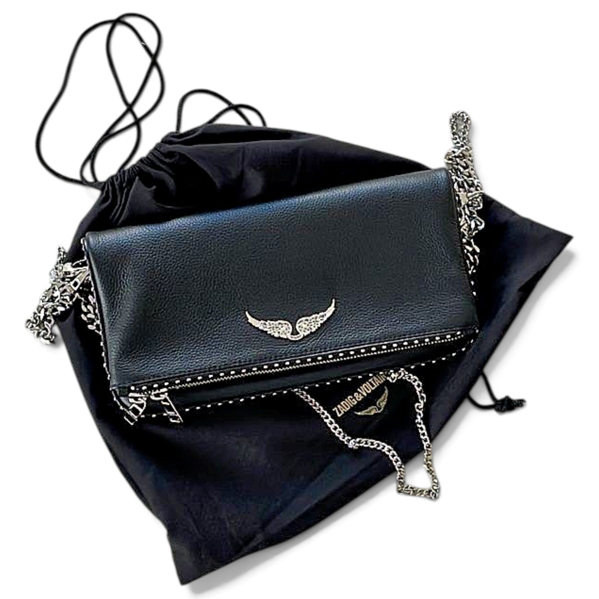 Rock leather clutch bag