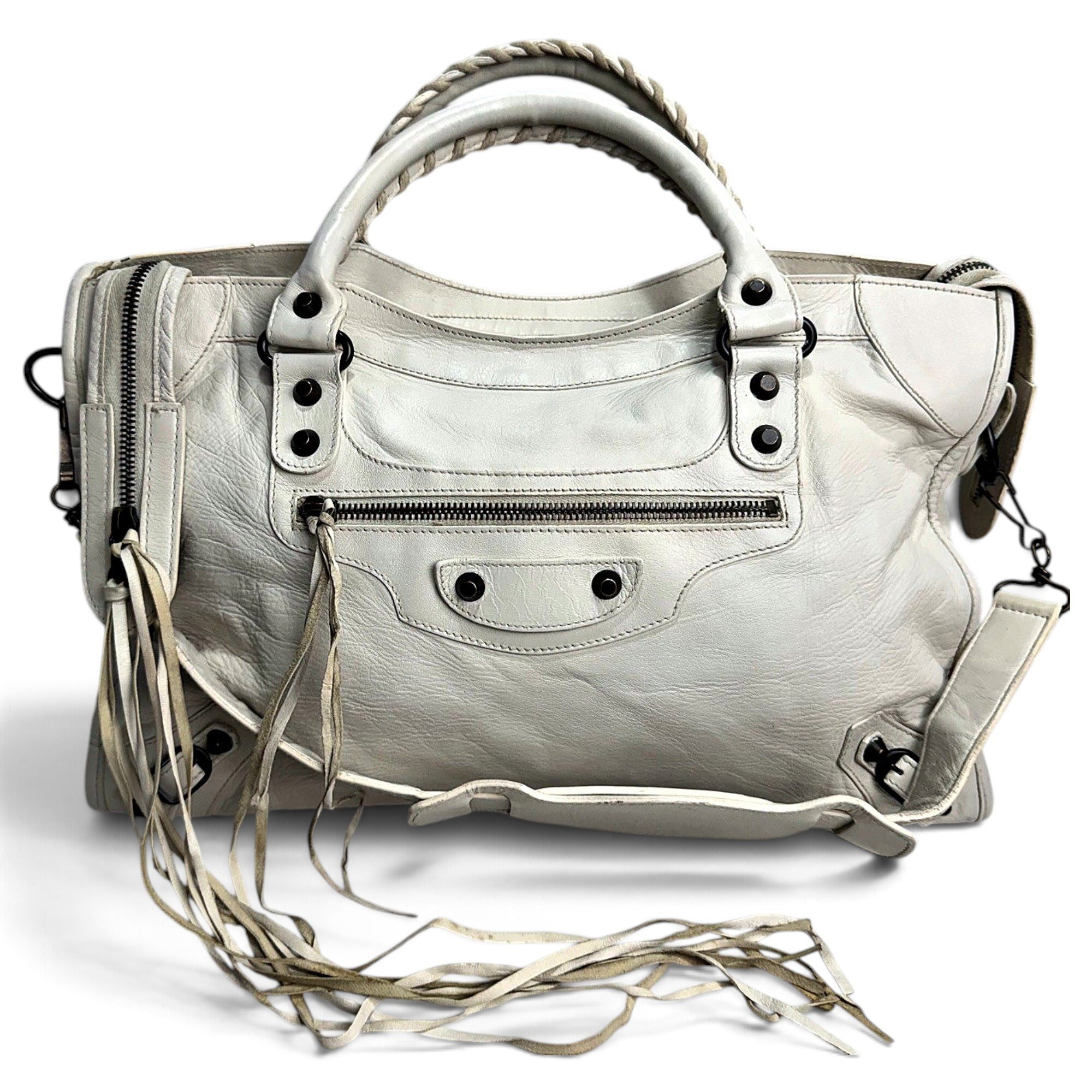 City leather handbag