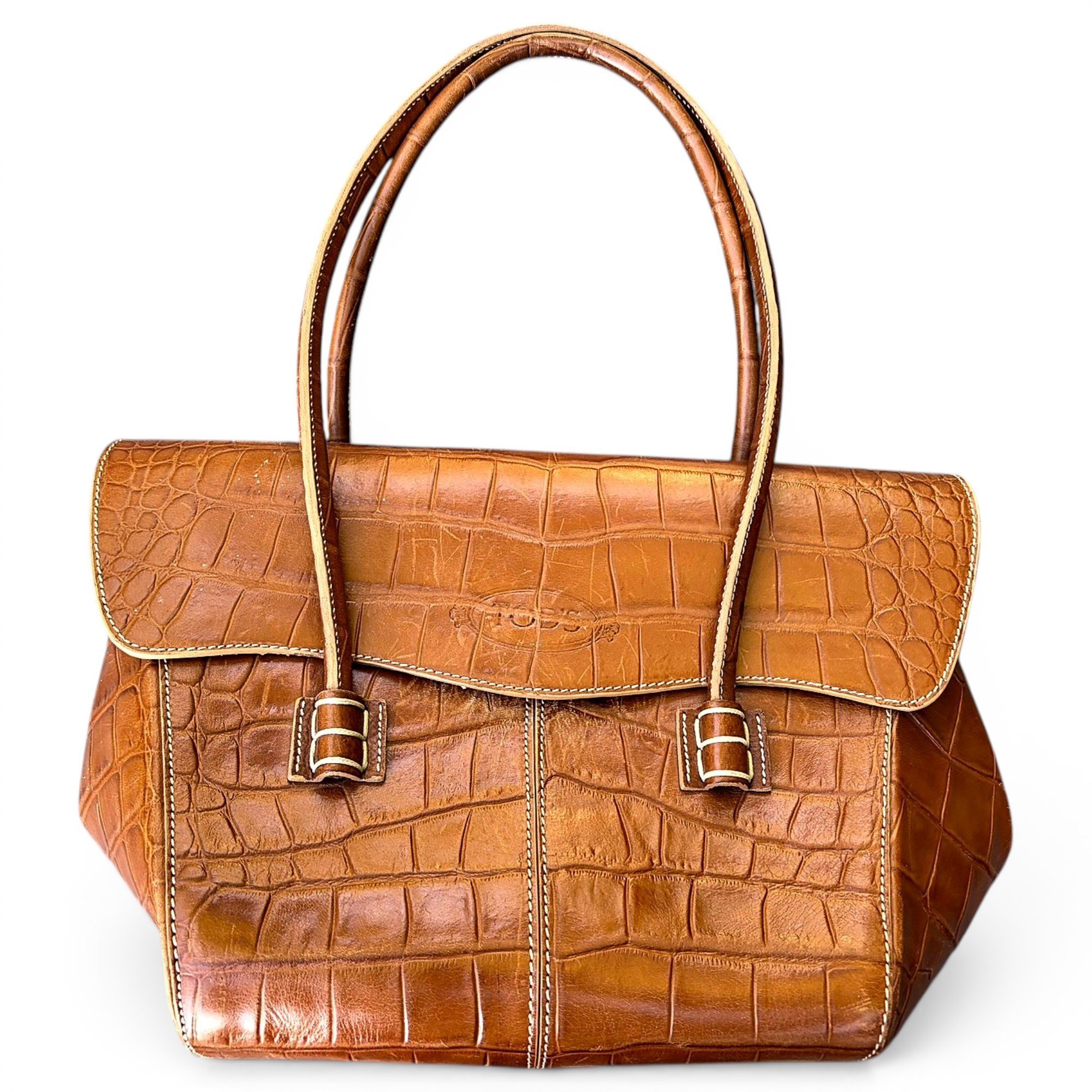 Wave leather handbag
